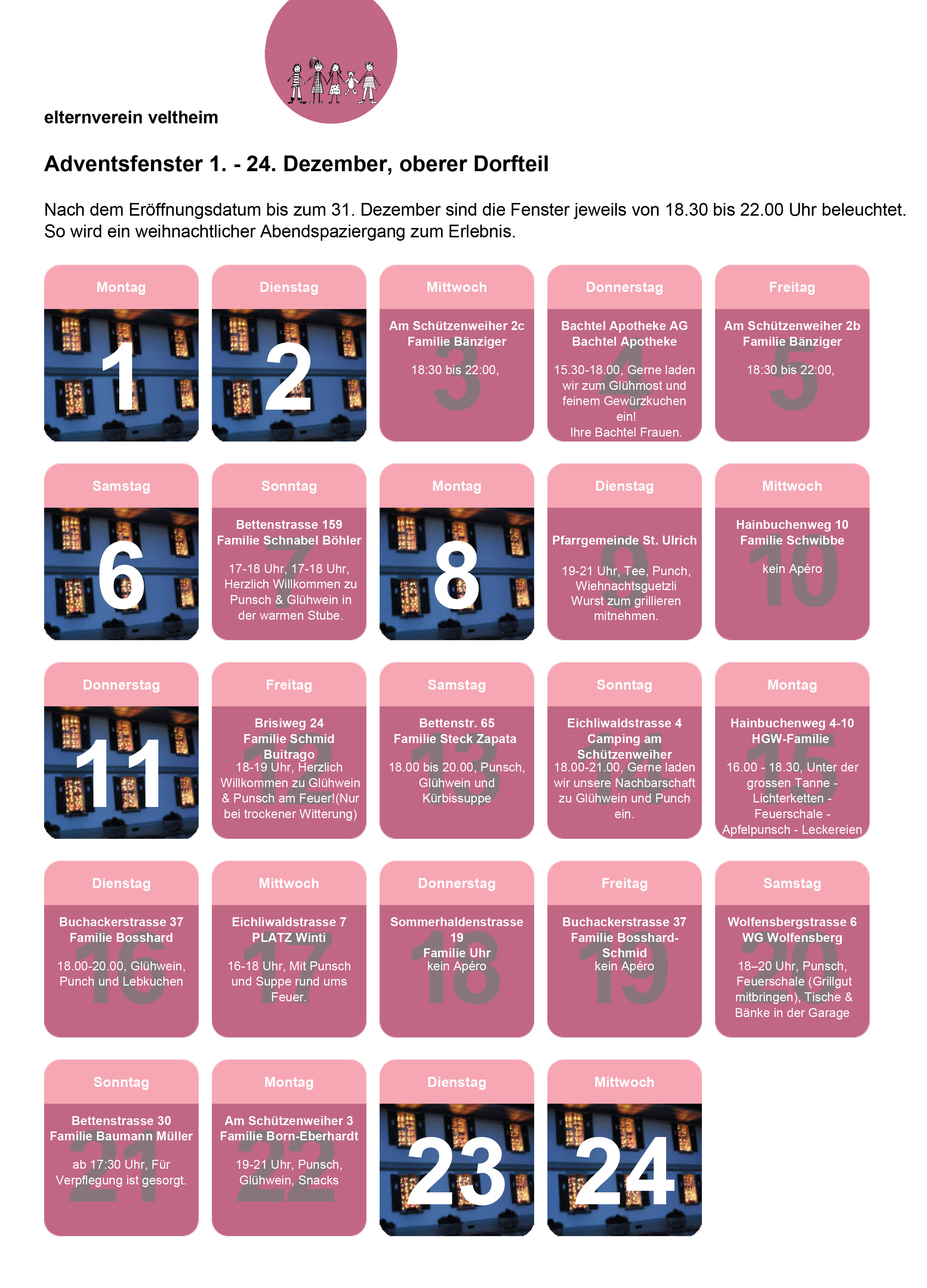 Adventsfenster oberer Dorfteil