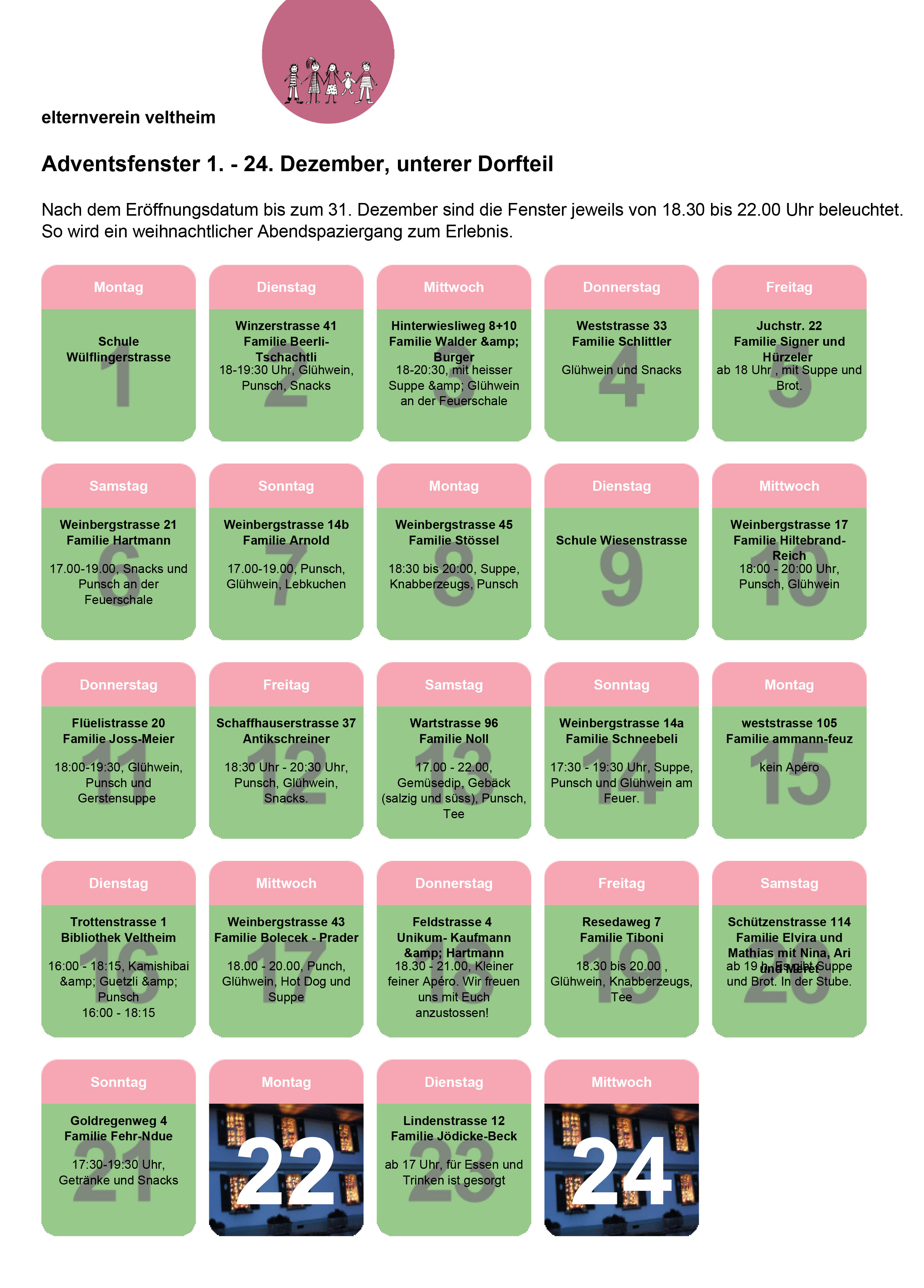 Adventsfenster unterer Dorfteil
